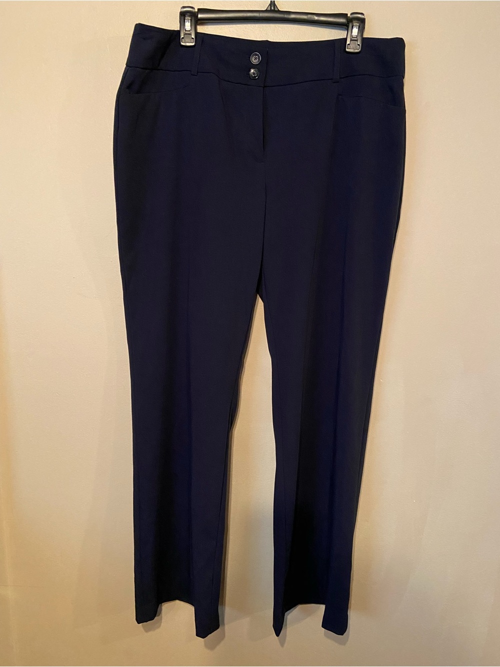 Alfani Women's Navy Straight-Leg Dress Trousers